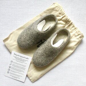 NWT Heather Grey Nootkas Slippers Newport Wool House Shoe 6.5 US / 37 UK